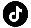 Black and white TikTok logo with musical note.