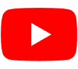 YouTube logo with a red play button on a white background.