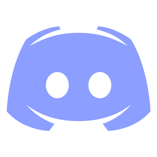 Discord logo with a smiling gaming controller face in blue.
