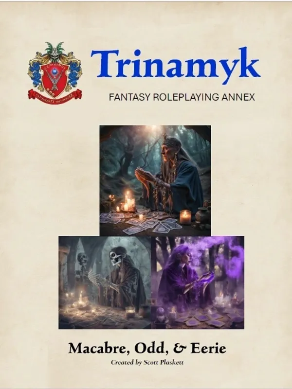 Fantasy roleplaying game cover featuring mystical characters and magical scenes.